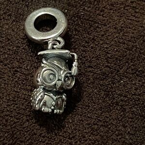 Silver Owl Graduation Charm Pendant